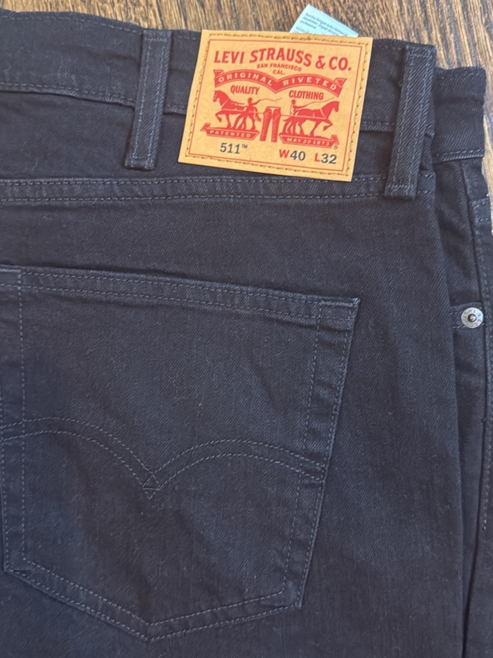 Levi's Men's Black Straight-Leg Jeans 511 40x32 - Picture 4 of 4